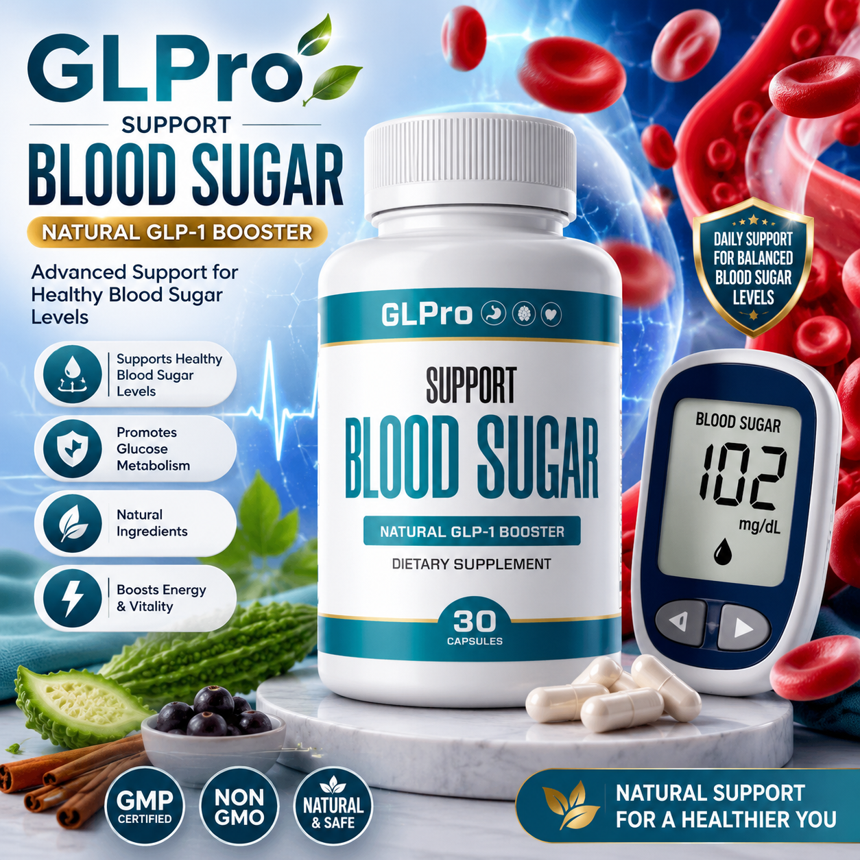 GL Pro natural GLP-1 booster supplement facts overview
