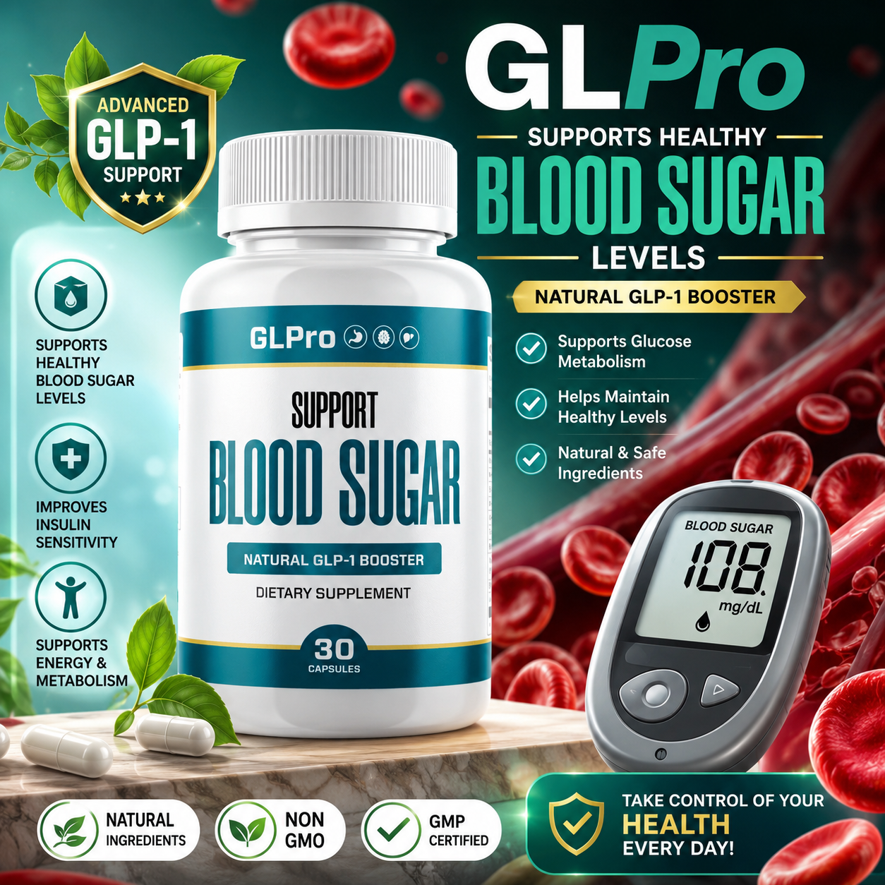 GL Pro advanced GLP-1 support blood sugar supplement